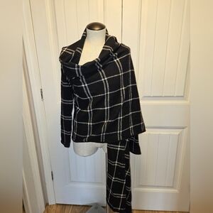 Ralph Lauren Cardigan Sweater Wrap Windowpane Pattern Lambs Wool Size Small